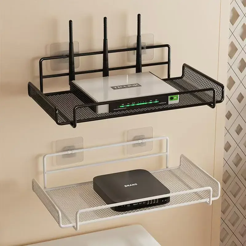 Home Bathroom Organizer - Stainless Steel Wall-Mounted Router Shelf No